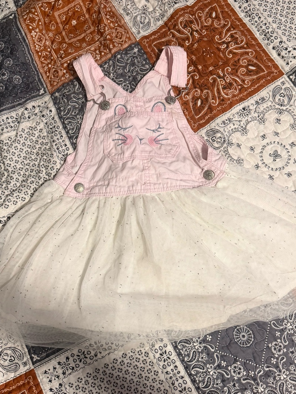 Osh Kosh B’Gosh Toddler Girls Size 4T Jumper Overall Bunny Dress